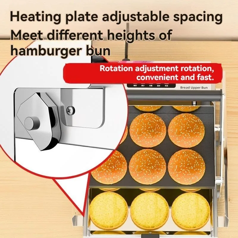 Toaster - Pemanggang Burger Otomatis Dua Lapis Komersial,
