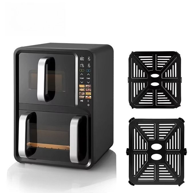 Air Fryer - Penggoreng Udara Dua Ruang 12L, Dilapisi