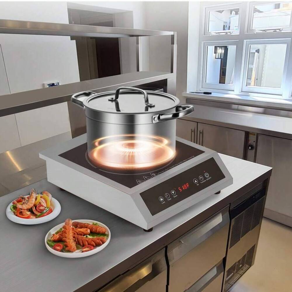Induction Cooktop Portable - Kompor Portabel, Pembakar Komersial 1800W dengan