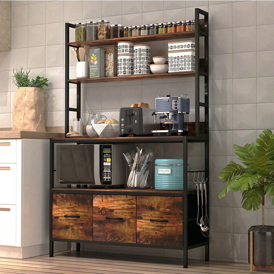 Rak Dapur dengan 3 Keranjang,  - Microwave Oven ulasan dan harga