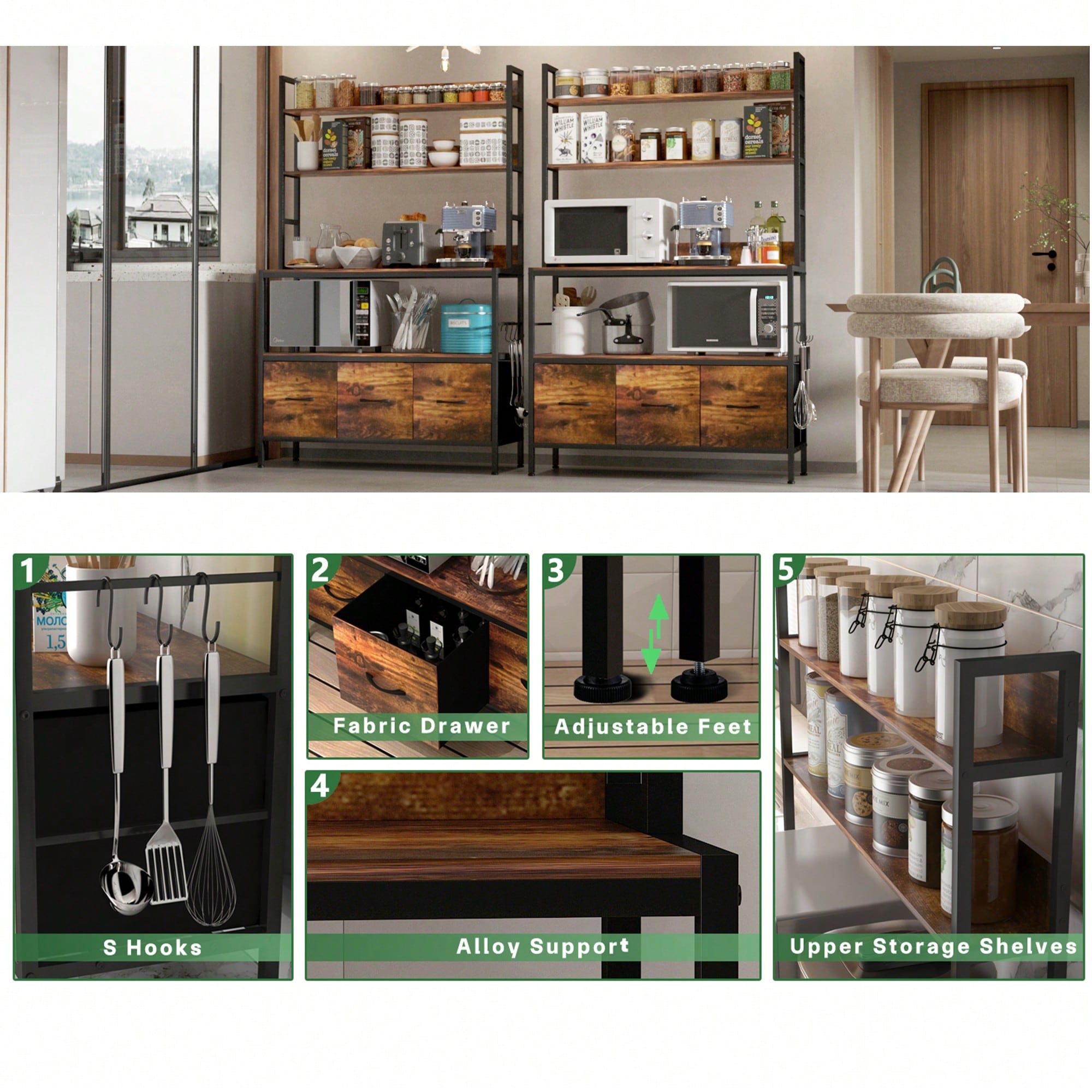 Rak Dapur dengan 3 Keranjang,  - Microwave Oven ulasan dan harga